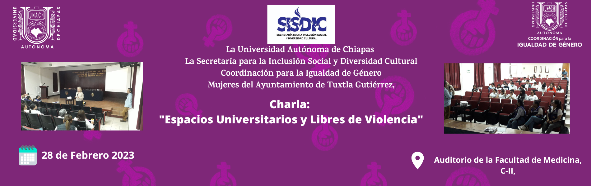 Cartel Charla "Espacios Universitarios y Libres de Violencia"